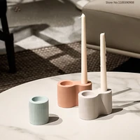 ceramic candle holder nordic modern minimalist home decor candlestick holder stand handmade crafts portavelas ceramica decorate