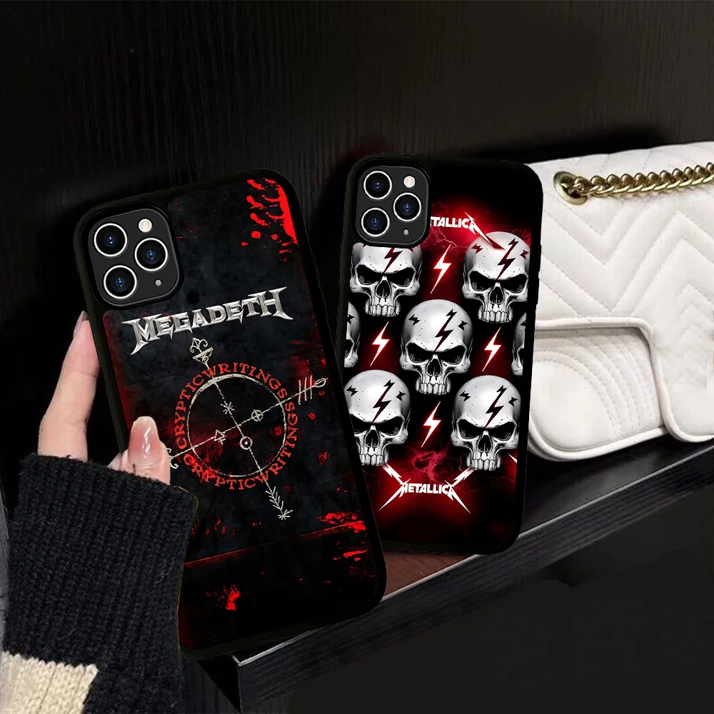 Чехол для телефона Music Rock M-Megadeth силиконовый ПК + ТПУ IPhone 11 12 13 14 15 16 Plus Pro Max чехол
