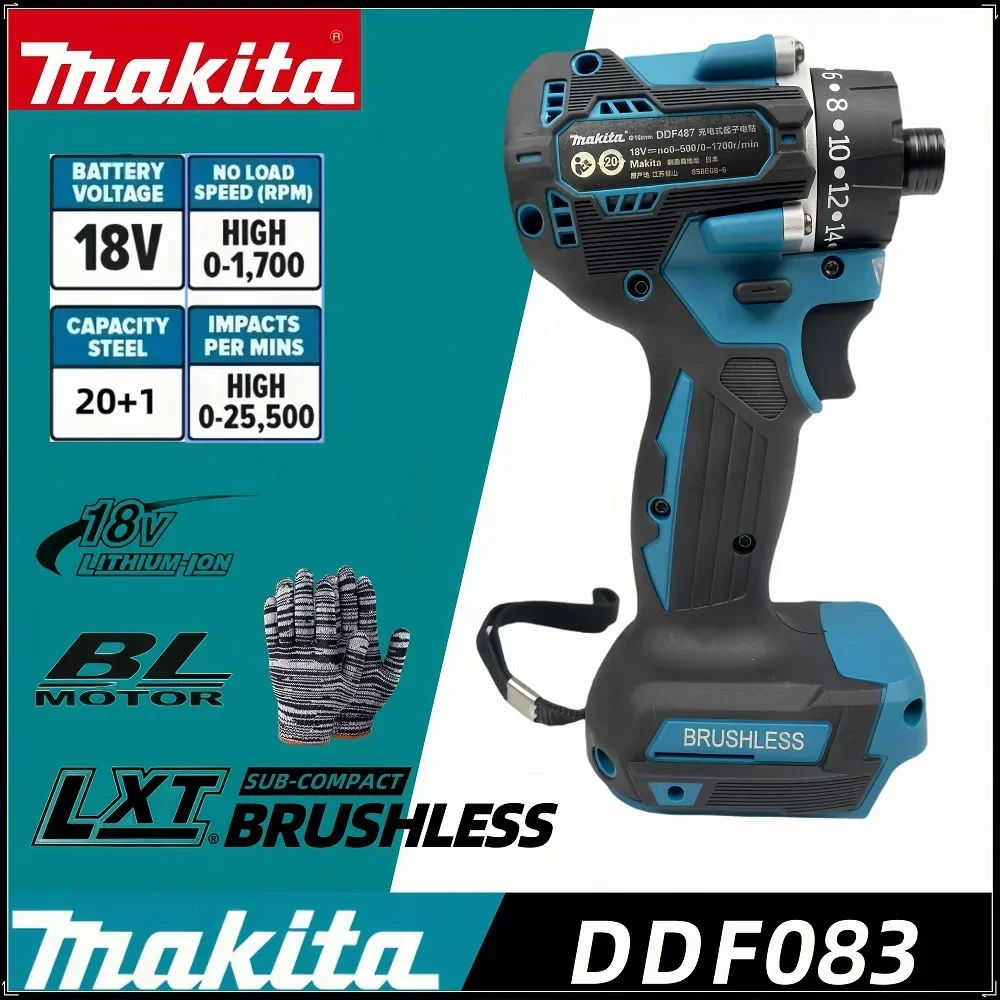Makita 20+1 Torque 1/4inch Brushless Electric Screwdriver Cordless 280N.m Drill Power Tool For 18v Battery