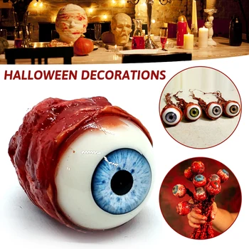 Halloween Horror Prop Realistic Life Size Latex Ripped Out Eyeball Scary Decorate Bloodshot Scary Eye Halloween Cosplay Prop 1