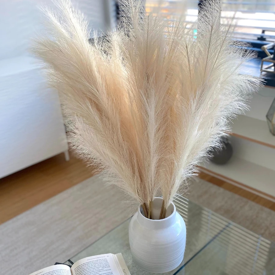 

3pcs 5pcs 45cm Pampas Grass Bouquet New Year Holiday Wedding Party Home Decoration Plant Simulation Fake Artificial Flowers Reed