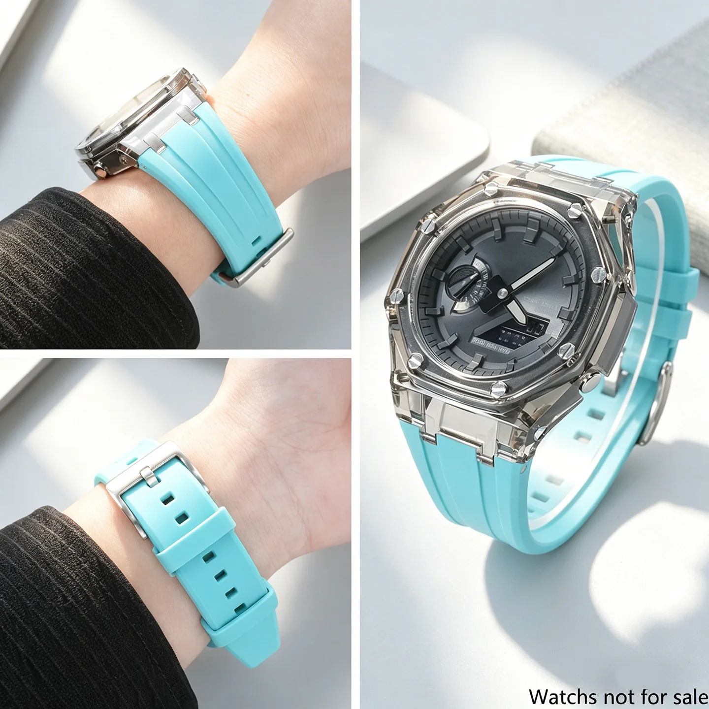 Фото Прозрачный мод-кит Glacier для Casio GA2100 GA2110 GA-B2100 CasiOak в стиле AP: корпус для часов, резиновый ремешок, аксессуар для замены для мужчин №3