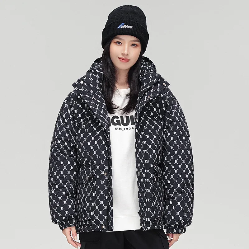 Зима 2023 новый парный пуховик винтажный модный повседневный уличный теплый