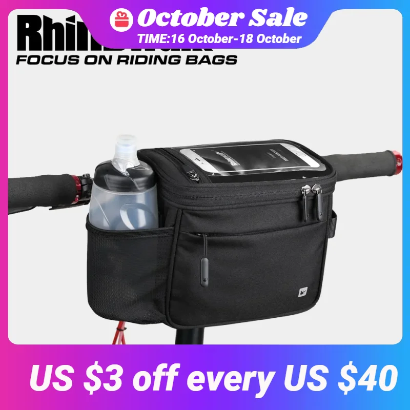 

Сумка на руль велосипеда Rhinowalk, л, водонепроницаемая, с сенсорным экраном