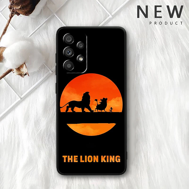 Simba The Lion King для Samsung Galaxy A73 A72 A55 A54 A53 A52S A34 A33 A32 A24 A23 A05S черный чехол телефона