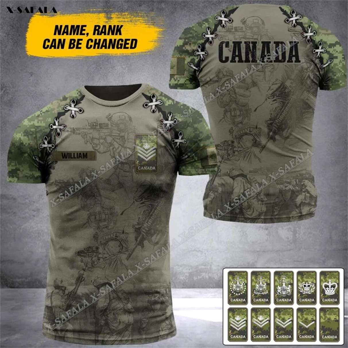 

Canada Canadian Rank Brother Blood Soldier ARMY Camo VETERAN Flag 3D Print T Shirt Men Top Tee Clothing Breathable Quick Dry