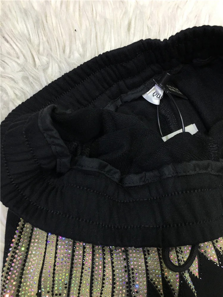 Fore and Aft Wings Hot Drilling Women Shorts Loose Elastic Waist Drawstring Five-point Pants High Waist Trendy Summer Hot Shorts