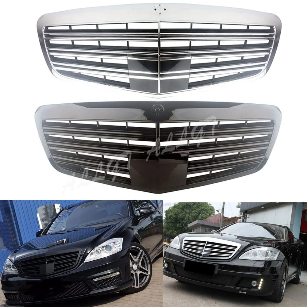 For Mercedes Benz W221 S-Class S320 S350 S450 S500 S63 S65 Four Doors 2009-2013 Front Racing Center Grille Facelift Bumper Grill