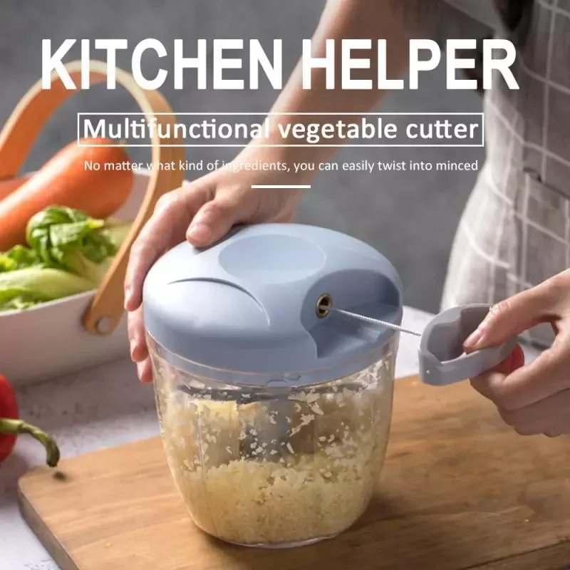 

900/500ML Powerful Chopper Meat Grinder Hand-power Food Chopper Mincer Mixer Chop Meat Fruit Vegetable Food Processor Slicer New