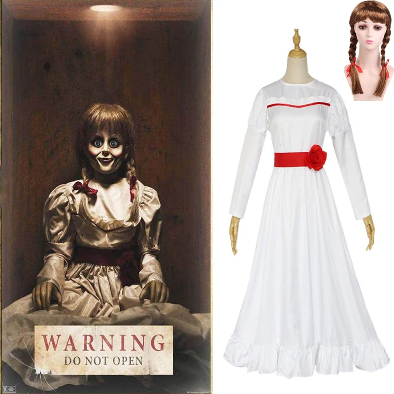 

Annabelle Cosplay Dress Wig for Women Kids Adult Halloween Horror Movie Costume