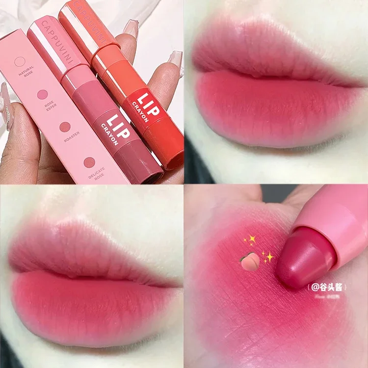 

4 Colors Matte Waterproof Velvet Nude Lipstick Pencil Sexy Red Brown Pigments Makeup Long Lasting Profissional Lip Tint
