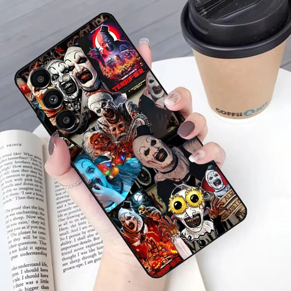 Art the Clown horror T-Terrifier Phone Case For Samsung S 25 24 21 22 23 30 20 Ultra Plus Fe Lite Note 10 9 5G Black Soft
