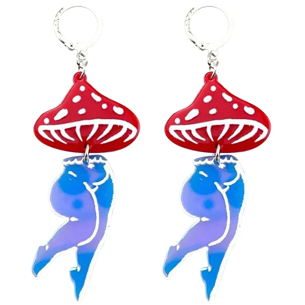 

Earrings Formushroom Drop Dangle Bachelorette Earring Spring Summer Jewelry Bride Leg Acrylic Unique Pendant Ear Supplies Party