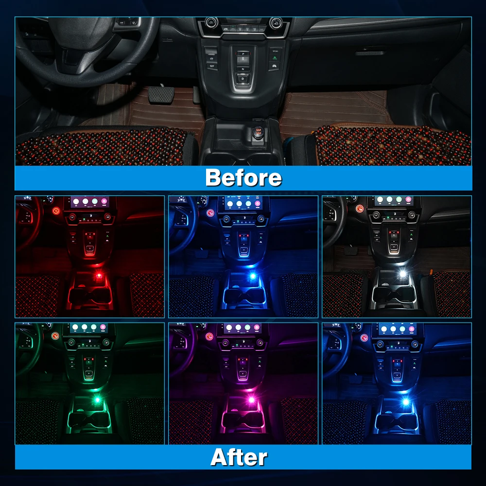 USB фонарь для внутренней атмосферы автомобиля портативный автомобильный внешней