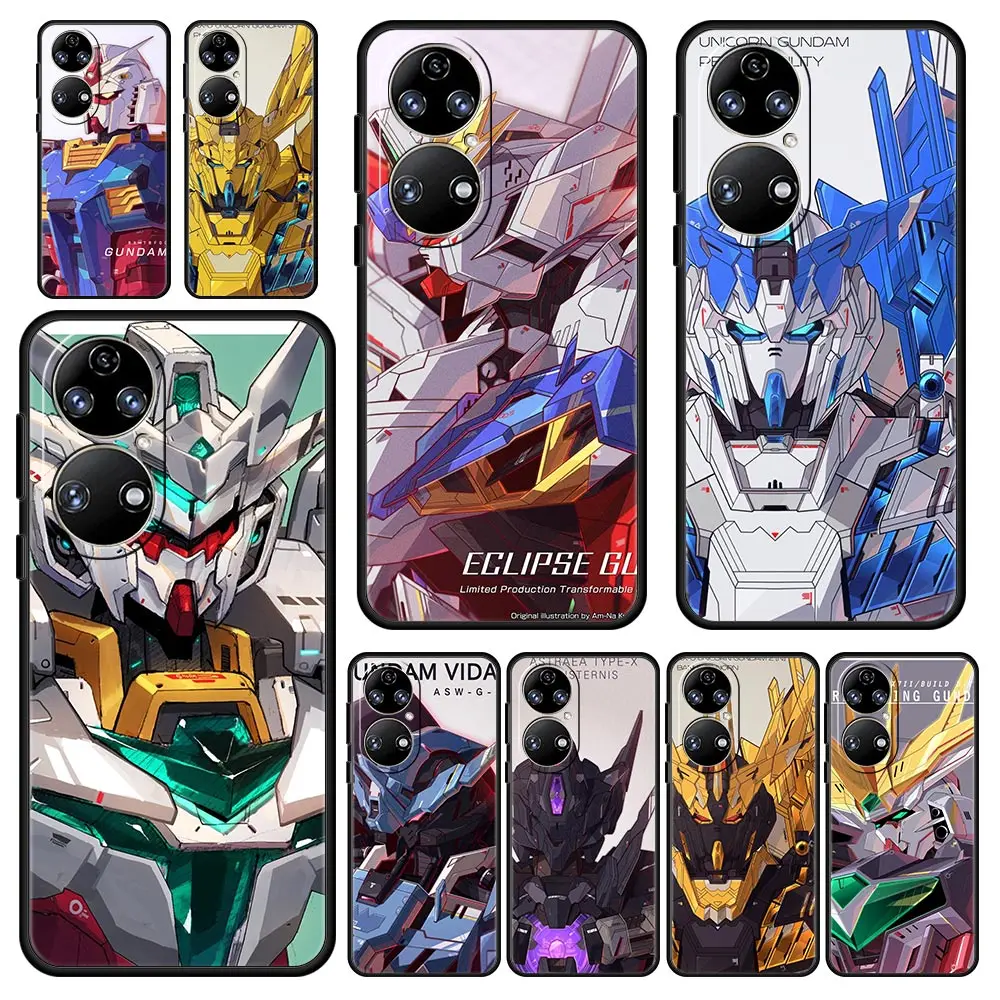 

Retro Gundams Cartoon Phone Case For Huawei P30 Lite P50 Pro P20 P40 Lite E P Smart Z 2021 Y6 Y7 Y9 2019 Y6p Y9s Y7a Soft Cover