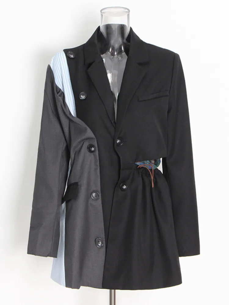 Женские блейзеры ZMEENNA с отложным воротником модные контрастных цветов в стиле