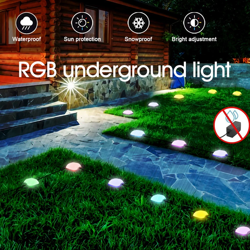

Outdoor Waterproof RGB Garden Lawn Lamp LED Ground Lighting Smart Tuya Remote APP Voice Control 110V 220V Night Lights for Yard