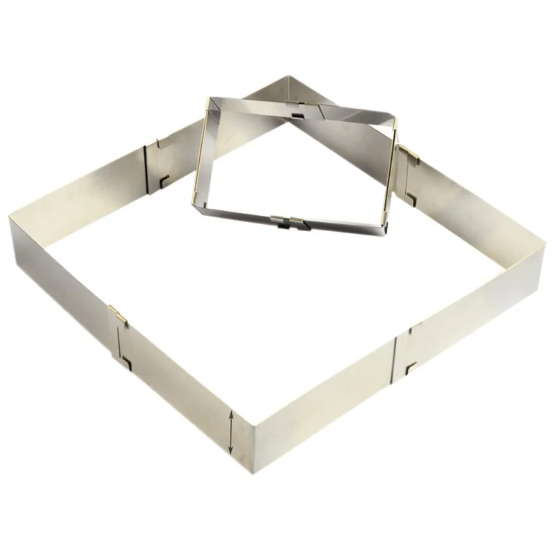 

Stainless Steel Round&Square Adjustable Mousse Ring Set Cake Baking Mold Birthday Wedding Cake Decorating Tools