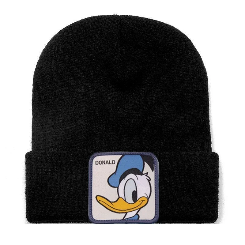Осень-зима аниме мультфильм Дисней Дональд Дак теплая вязаная шапка для женщин и