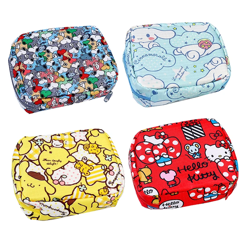 

MyMelody Kittys Purin Cartoon Aunt Towel Bag Kawaii Anime Puppy Portable Sanitary Napkin Storage Bags Waterproof Coin Purse Gift