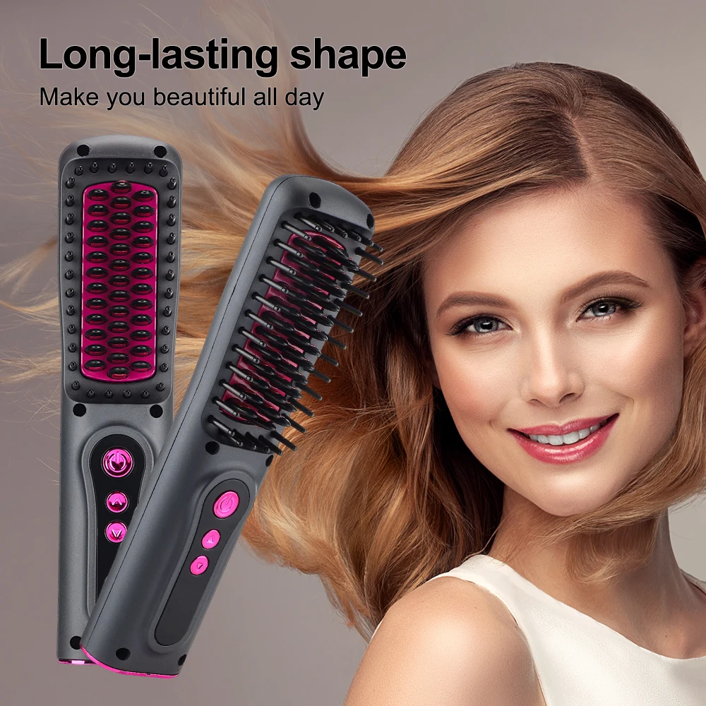 

Hair Straightener Set Comb Hair Curly Detangling Brush Professional Multifunctional 2 In 1 Fast Heating Anti-Scald Styler Tools