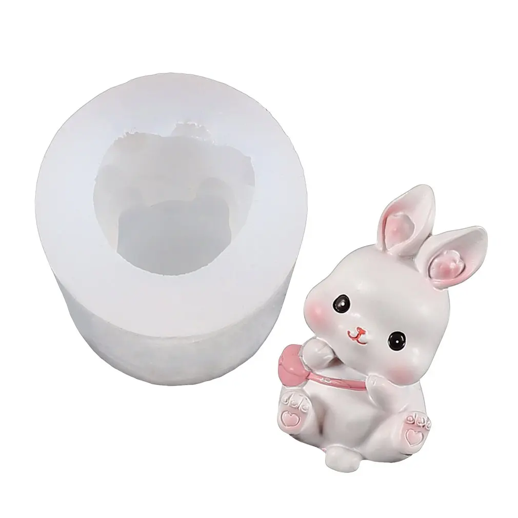 3D форма в виде кролика, «сделай сам», украшения для ароматерапии в виде свечи, рождественские украшения, силиконовая форма в виде кролика, помадки