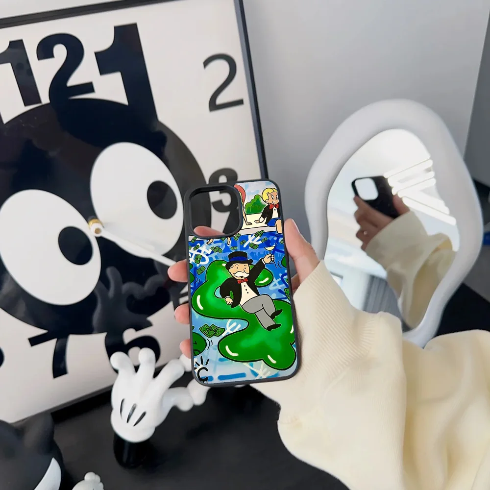 Чехол для телефона с мультипликационным изображением долларов денег монополий