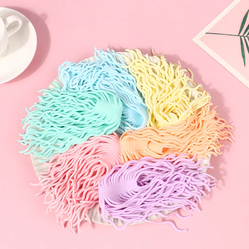 

Simulation Ramen Noodles Elastic Pull Rope Fidget Toy TPR Soft Anti Stress Rope Toys Stretch String Stress Relief Toys Kids Gift