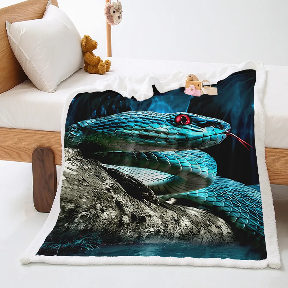 

Реалистичные одеяла с 3D принтом в виде змеи, плюшевые пледы, кроватки, чехол для дивана, аниме, детский банкет, мягкое офисное одеяло, модное путешествие, пикник