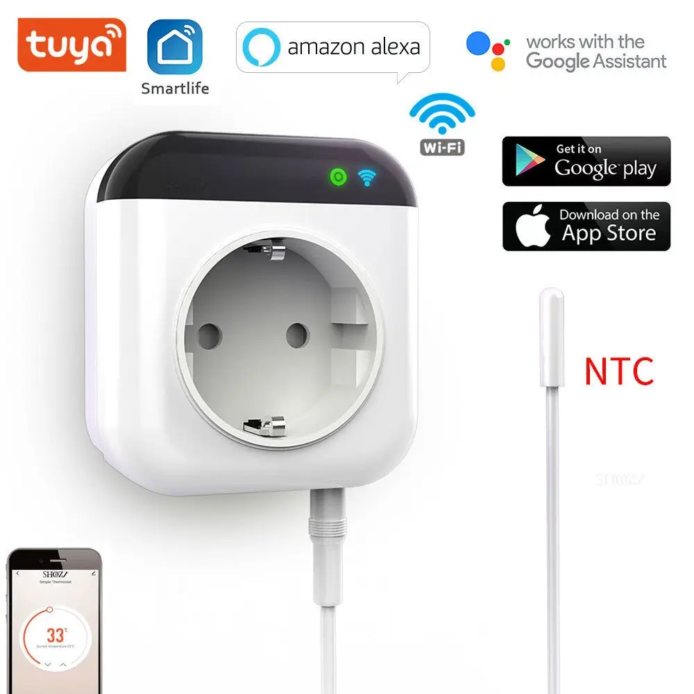 

Умный термостат Tuya, программируемый, с поддержкой Wi-Fi, 220 В