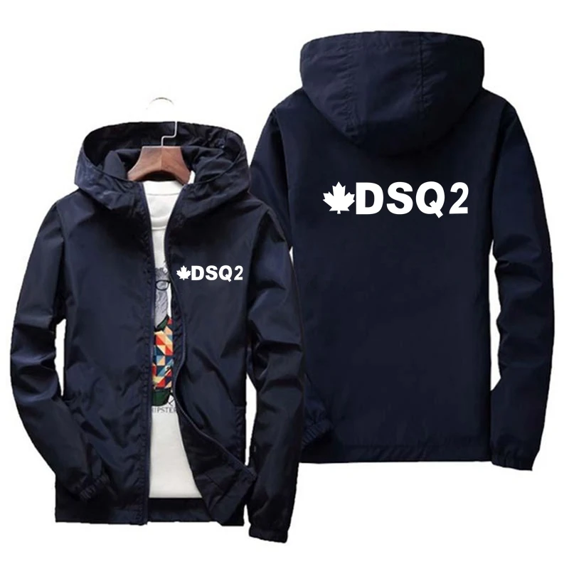 

Spring Summer 2022 Short Jacket Men's DSQ2 Print Casual Athletic Wear Zippered Thin Windbreaker Fitness Jacket Men's Jacket 7XL