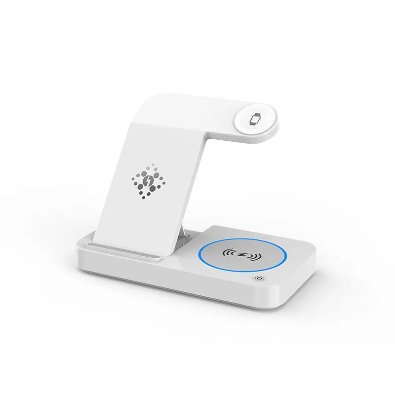 Складная Беспроводная зарядка 4-в-1 подходит для использования на рабочем столе