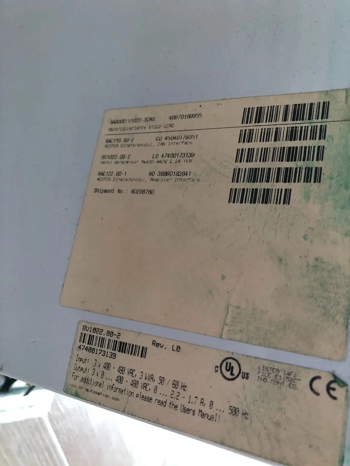 Сервопривод 8V1022.00-2 для B &amp R