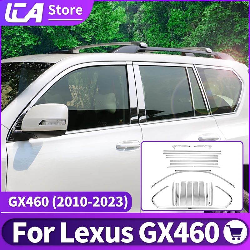 

Для Lexus GX460 2010-2023 Автомобильная оконная обшивка полоса GX 460 внешние хромированные модернизированные аксессуары, настройка, комплект кузова ...