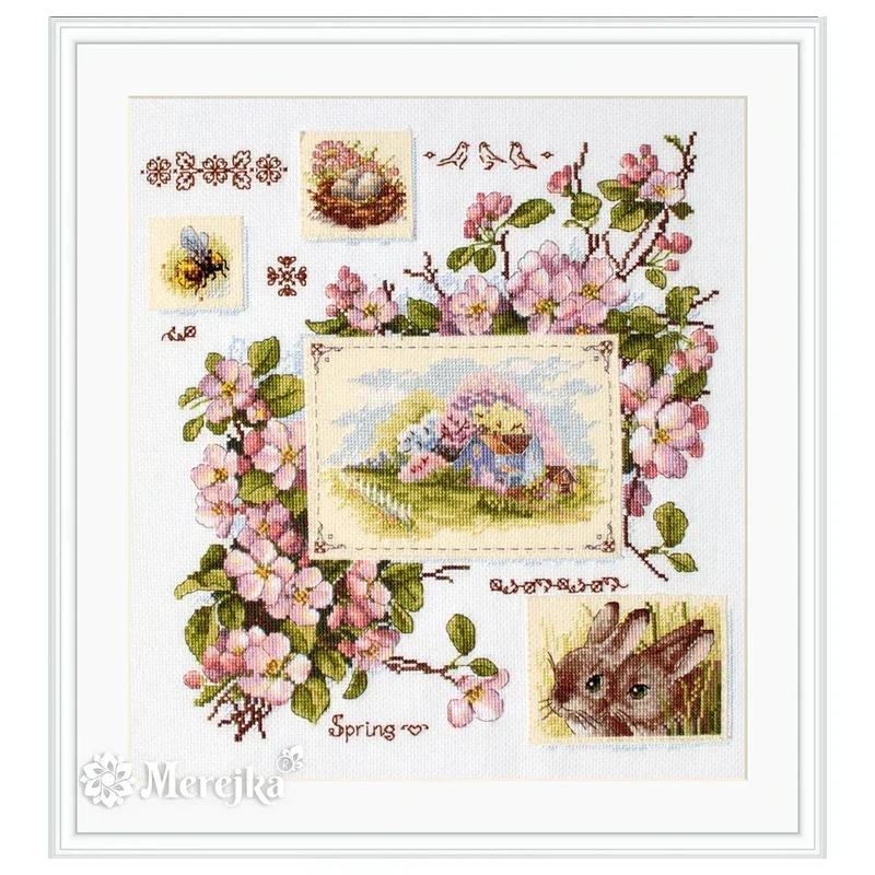 Набор для вышивки крестом Amishop весна лето осень зима пробоотборник четыре сезона