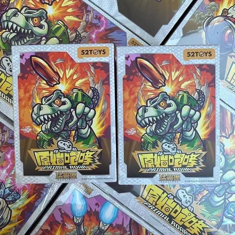 Фото В наличии 52TOYS Beastbox Primal Roar: трансформируемая игрушка, танк Ти-Рекс, мамонт, мотоцикл, коллекционная модель, игрушки, подарок. №3