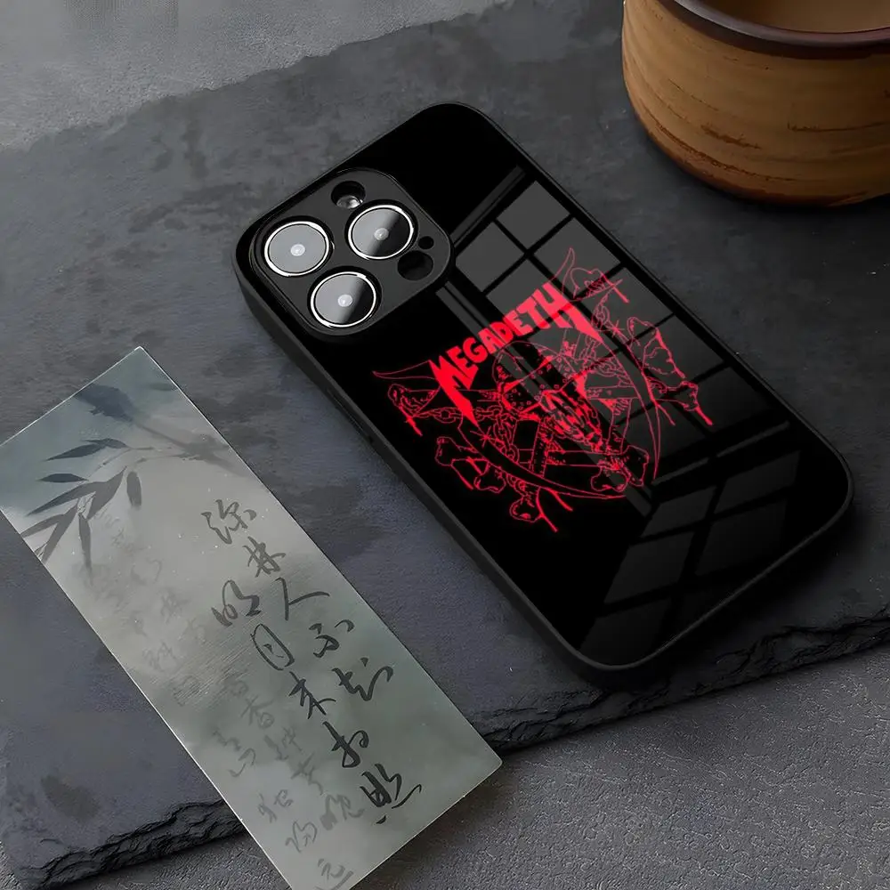 Чехол для телефона Rock Megadeth Music из закаленного стекла IPhone 14 15 16 13 12 11 Pro XS Max Plus Mini X XR 8