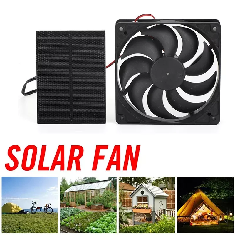

NEW 10W Solar Exhaust Fan Air Extractor Mini Ventilator Solar Panel Powered Fan For Dog Chicken House Greenhouse RV