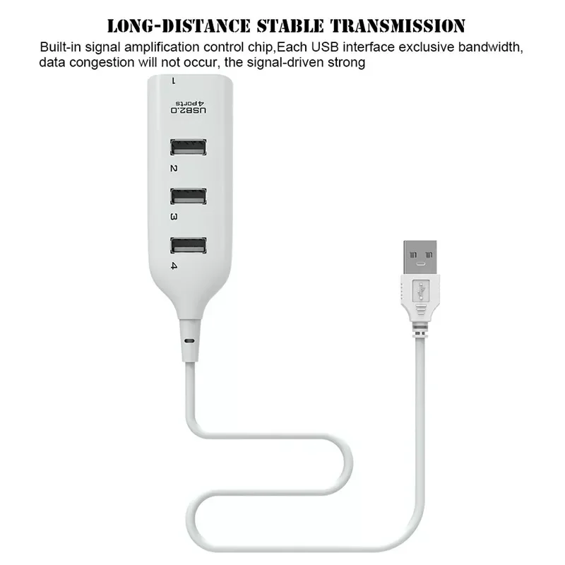 

4 Ports USB 2.0 Splitter Cable High Speed USB HUB USB Extender USB Splitter Adapter For Computer Desktop Notebook Laptop