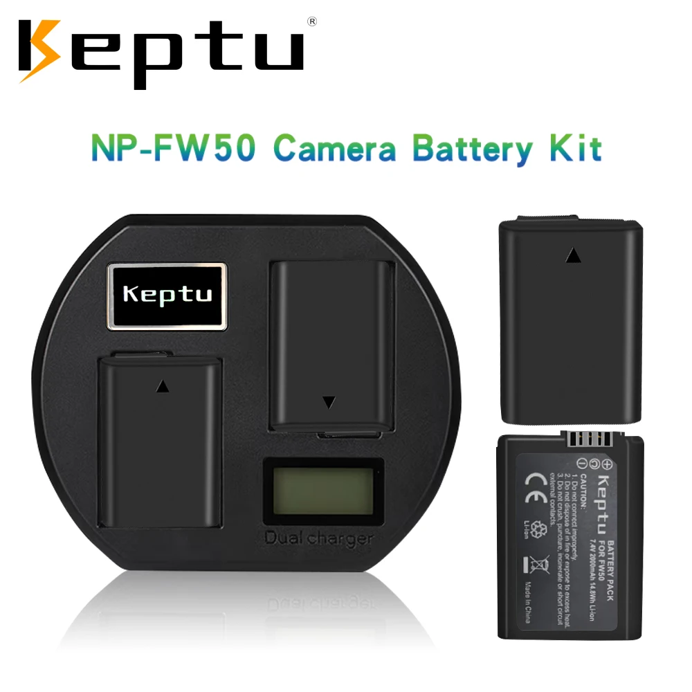 

NP-FW50 npfw50 Camera Battery + LCD USB Charger for Sony A6100 A6000 A6400 a3000 NEX-3 a7R a7 a7R Digital Camera Battery Kit