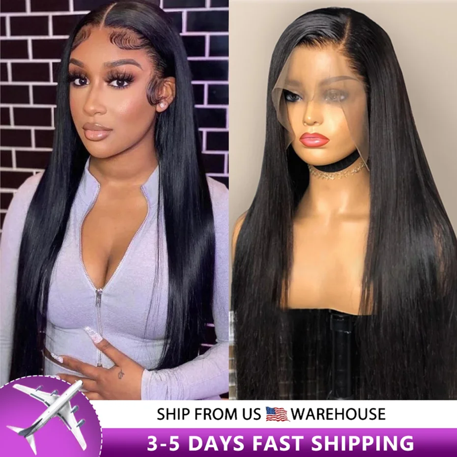 13x4/13x6 Straight Lace Front Wig 360 Lace Frontal Wig Brazilian Remy Human Hair Lace Wigs For Black Women Bling Hair On Sale