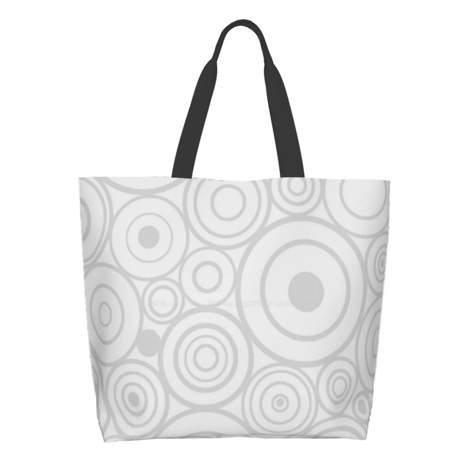 

1950S Retro Circles Light Gray Women Totes Shoulder Bags For Travel Girls Handbag Shopper Bag Mid Century Modern Midcentury