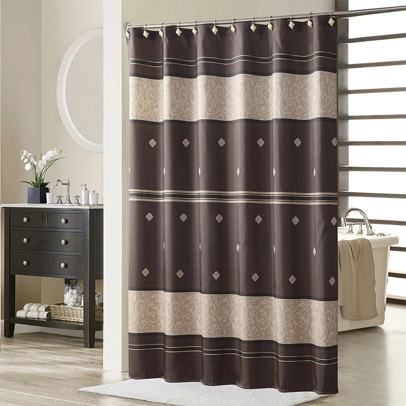 

Muwago Waterproof Bathroom Curtain Seville Chocolate Printed Blackout Bathing Cover Mildew Shower Curtain For Shower Curtain