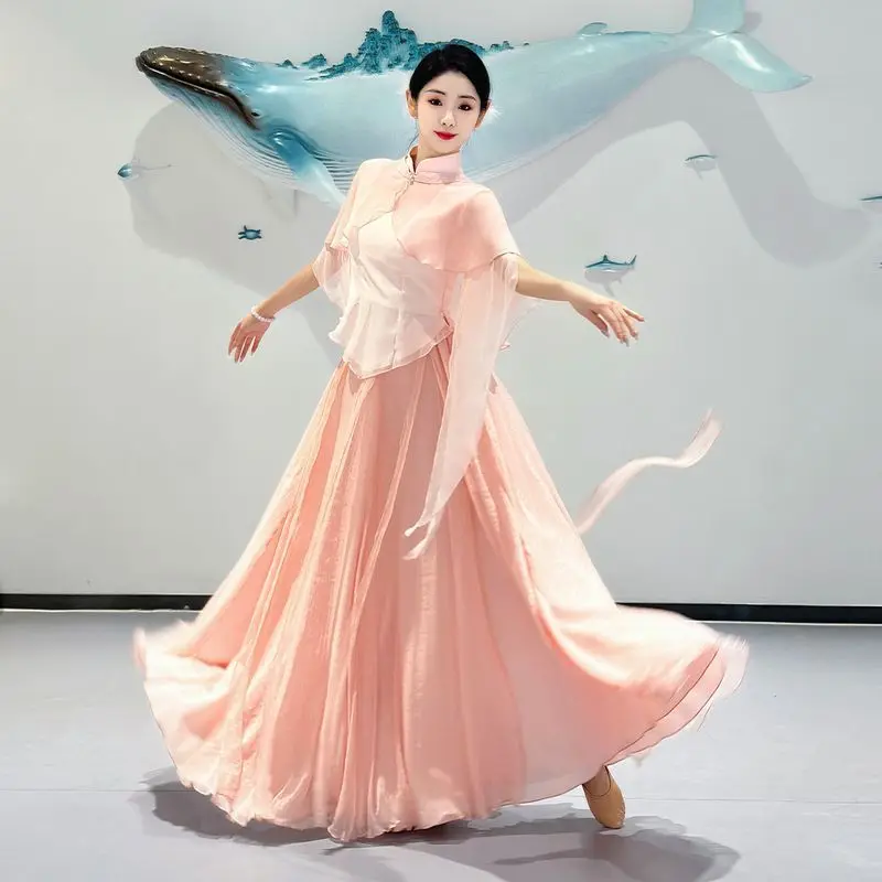 Танцевальный Костюм ханьфу для китайских танцев плавное официальное платье шоу