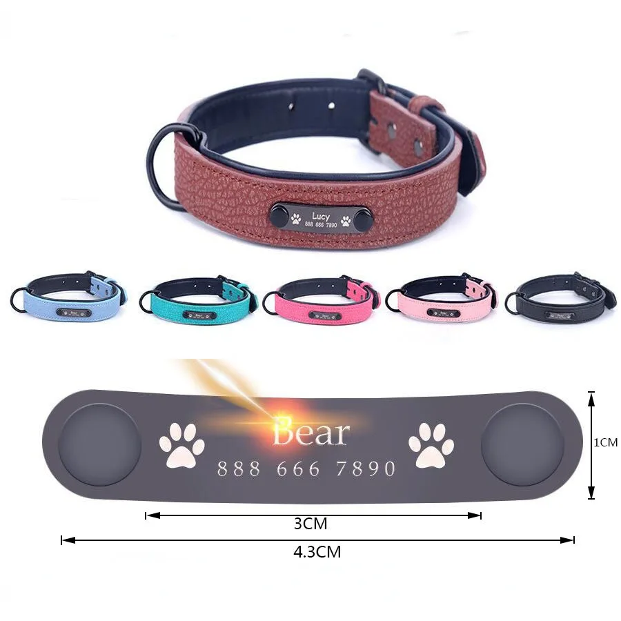 

Персонализированный собачий ошейник, идентификационная бирка с именем, регулируемые пользовательские ошейники для собак, аксессуары для м...