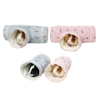 new hamster nest fan drilling hole nest hedgehog guinea pig three channel tunnel tube small animal pet bed nest toys