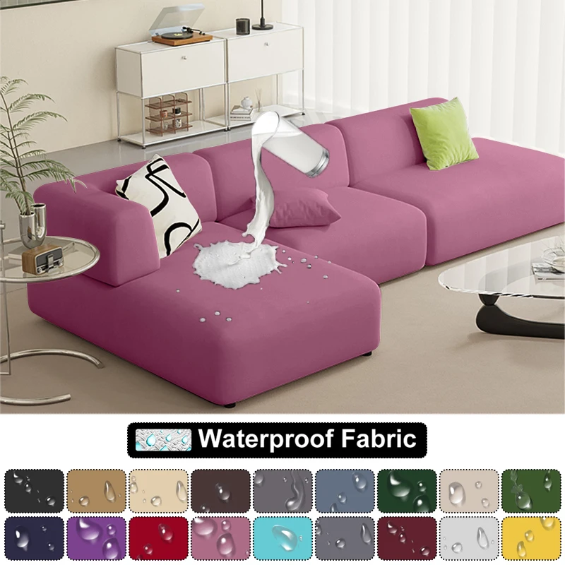 

Elastic Waterproof Sofa Cover Furniture Couch Slipcover Chaise Longue Corner Stretch L Shaped Sofa Covers For Living Room
