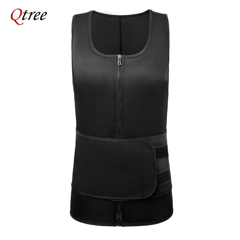 Men Sweat Sauna Vest Waist Trainer Body Shaper Neoprene Tank Top Compression Shirt Workout Fitness Back Support Gym Fitness Suit