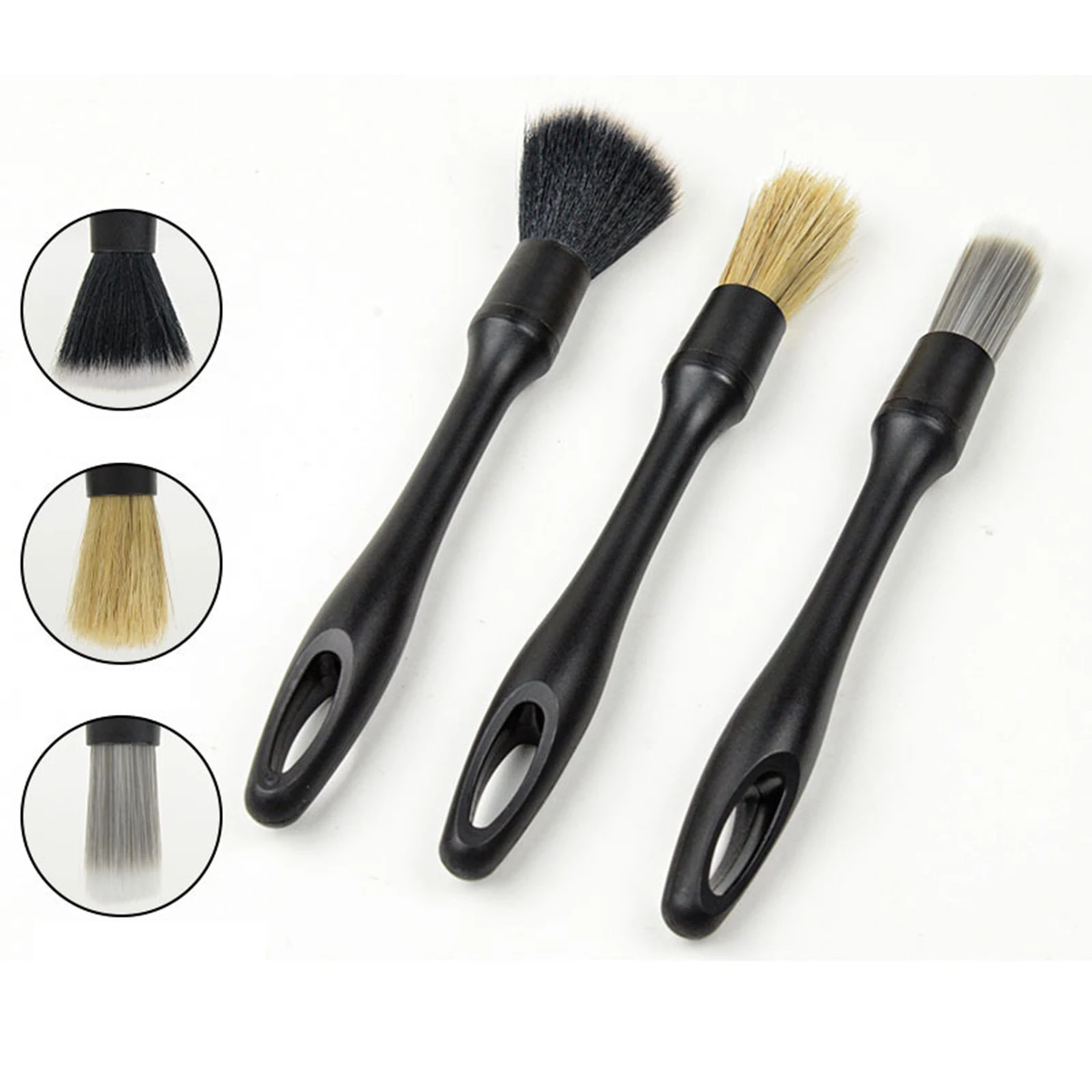

Car Exterior Interior Detail Brush Boar Hair Bristle Brushes for Car Cleaning Auto Detail Tools Dashboard Cleaning Brush