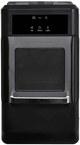 

Countertop Crunchy Chewable Nugget Ice Maker, 44lbs per day, Auto Self Cleaning, Black Stainless